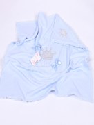   Couverture matelassée brodée Beren Bébé Bleu