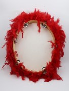 Tambourin à plume pour mariage - rouge