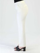 Pantalon poche simple bouton - Ecru 5153