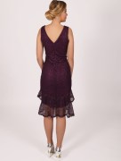 Robe courte à dentelle ceinturé Dans - violet 