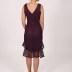 Robe courte à dentelle ceinturé Dans - violet 