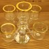 Chandelier en verre pour 5 bougies - or