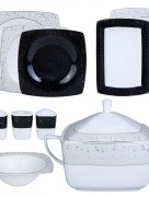 Karaca Fine Pearl Antares 62 pièces 12 personnes İnci service de table carré