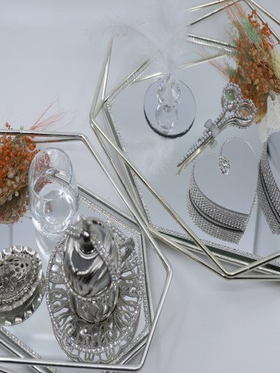 Service à café et plateau pour alliance mariée -set complet argenté