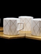 Set de café 6 pièces Almina bambou triangle - doré