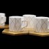 Set de café 6 pièces Almina bambou triangle - doré