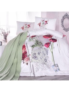 İpekçe Home Ensemble de housse de couette 2 personne Önder Storway avec couverture vert