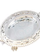 Plateau rond en acier à motif verre - argent