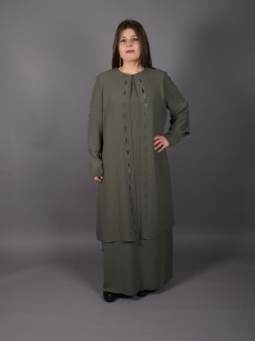 Ensemble robes détail avec strass Berre - kaki
