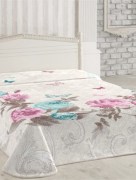 İpekçe Home Couverture 2 personnes bleu rosé