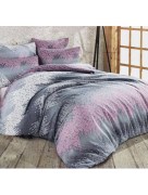 Ensemble de housse de couette 1 personne Miabella - rose/gris