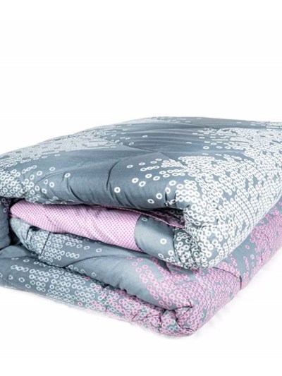 Ensemble de housse de couette 1 personne Miabella - rose/gris