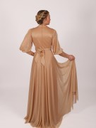 Robe longue à col bateau Garize - beige