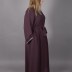 Abaya col rond , strass , violet 