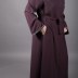 Abaya col rond , strass , violet 
