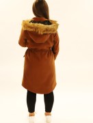 Manteau mi-long simple - marron