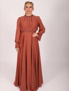 Robe longue élégante Garize - cuivre