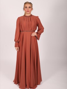 Robe longue élégante Garize - cuivre