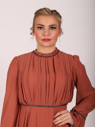 Robe longue élégante Garize - cuivre