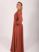 Robe longue élégante Garize - cuivre