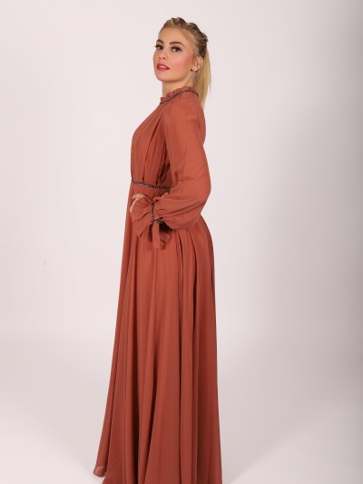 Robe longue élégante Garize - cuivre