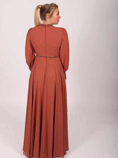 Robe longue élégante Garize - cuivre