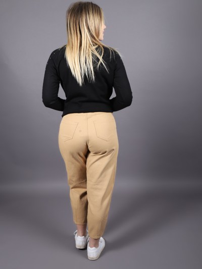 Jean mom avec poches Loreen - marron