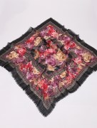 Foulard carré à fleur - multicolore