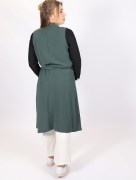 Gilet sans manches à col cascade - kaki
