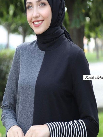 Tunique paillette zébré Gris