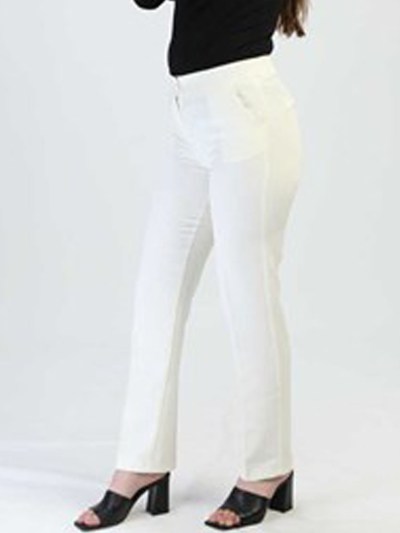 Pantalon poche simple bouton - ECRU(5153-E)