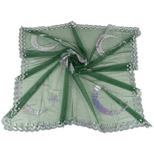 Voile de marié avec gants Étoile de lune - vert