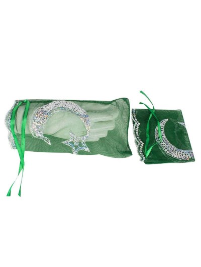 Voile de marié avec gants Étoile de lune - vert