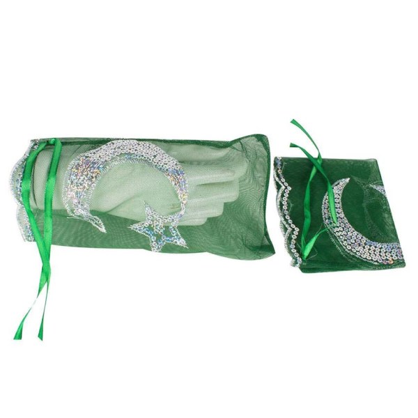 Voile de marié avec gants Étoile de lune - vert
