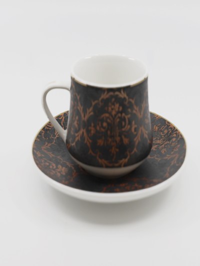 Tasse à café 6 Pièces Zellerfeld à motif noir/bronze