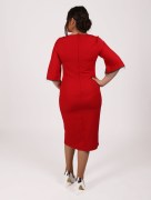 Robe mi longue chic Dans - rouge