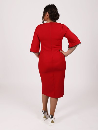 Robe mi longue chic Dans - rouge