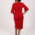 Robe mi longue chic Dans - rouge