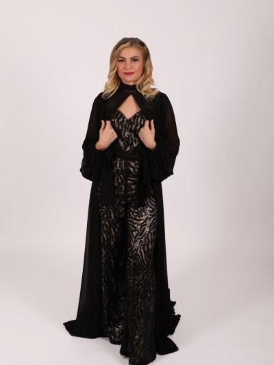 Robe à combinaison à paillettes Fidda - noir/beige