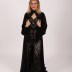 Robe à combinaison à paillettes Fidda - noir/beige