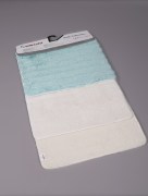 Tapis de bain 3 pièces - bleu/écru