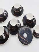 Tasse à café 6 Pièces Zellerfeld bleu marine/bronze 