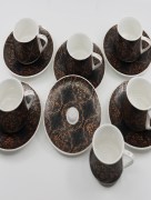 Tasse à café 6 Pièces Zellerfeld à motif noir/bronze