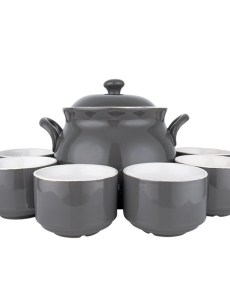 Tajine Almina 6 pièces porcelaine Al-8074 - noir