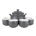Tajine Almina 6 pièces porcelaine Al-8074 - noir