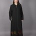 Abaya col chinois tissu non doublé noir Tinna