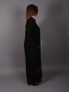 Abaya col chinois tissu non doublé noir Tinna