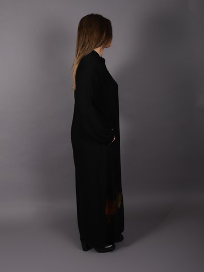 Abaya col chinois tissu non doublé noir Tinna