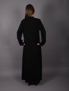 Abaya col chinois tissu non doublé noir Tinna