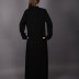 Abaya col chinois tissu non doublé noir Tinna